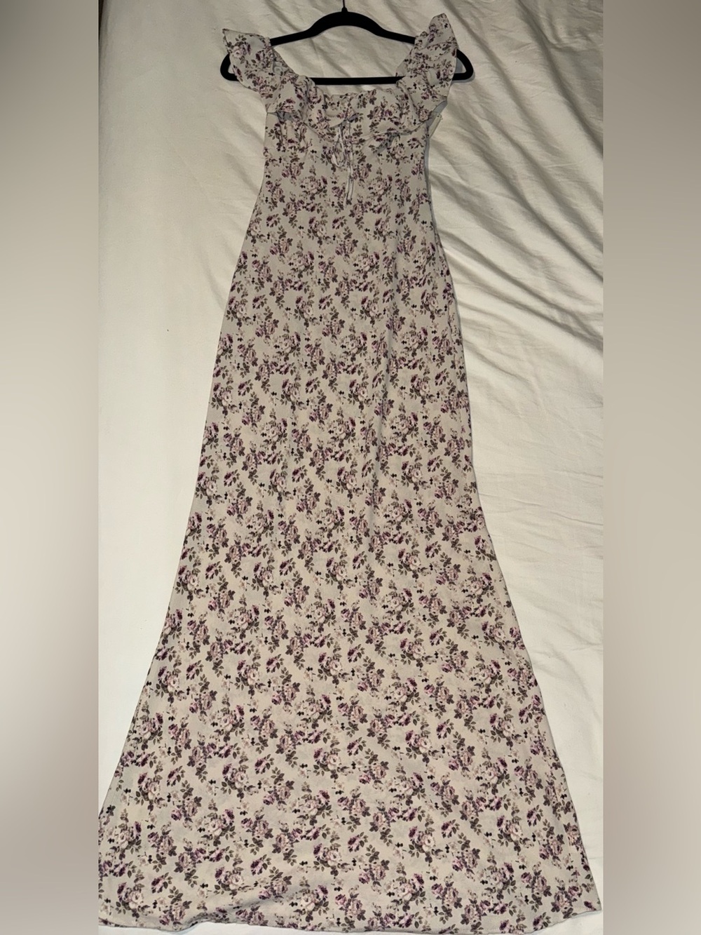 wild fable Cream Maxi Dress with Purple Floral Print